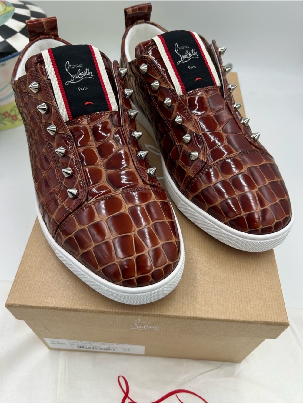 Christian Louboutin Men's FAV VONTADE CROC SNEAKERS . Size 43